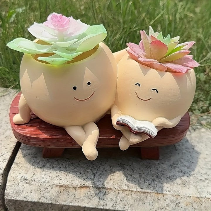 Twin Sitting Flower Pot